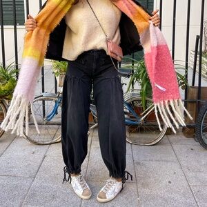 Free people (we the free) black cargo barrel pants